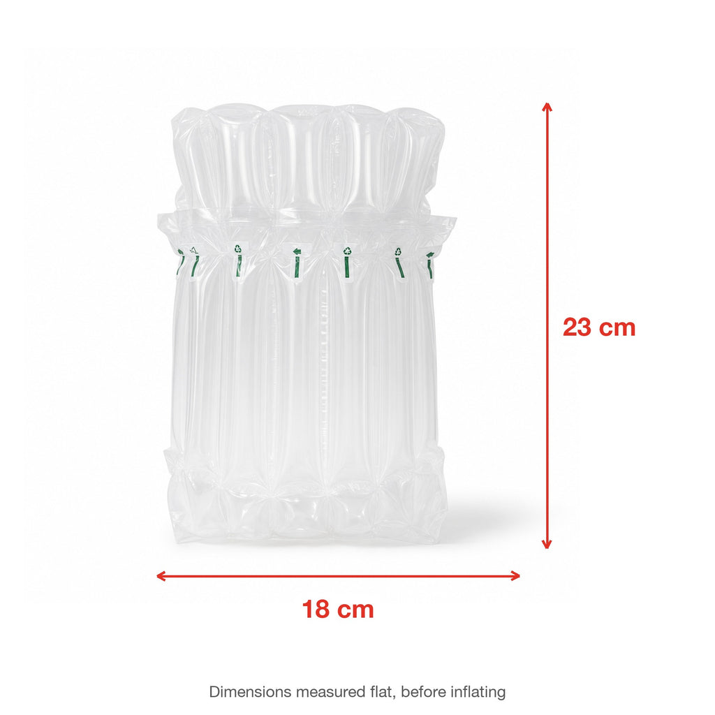 Air Column Bag 23 x 18 cm - 12 Pieces, inflated, dimensions measured flat