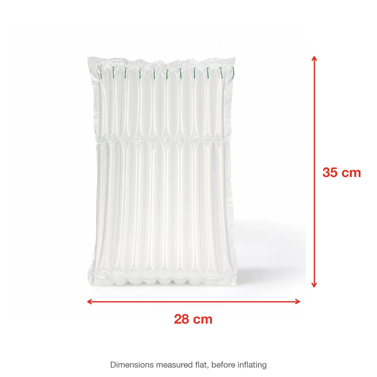 Air Column Bag 28 x 35 cm - 12 Pieces, inflated, dimensions measured flat