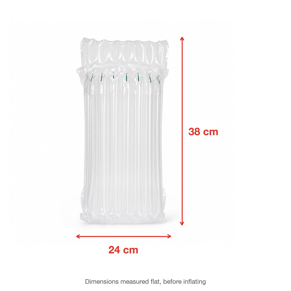 Air Column Bag 38 x 24 cm - 12 Pieces, inflated, dimensions measured flat