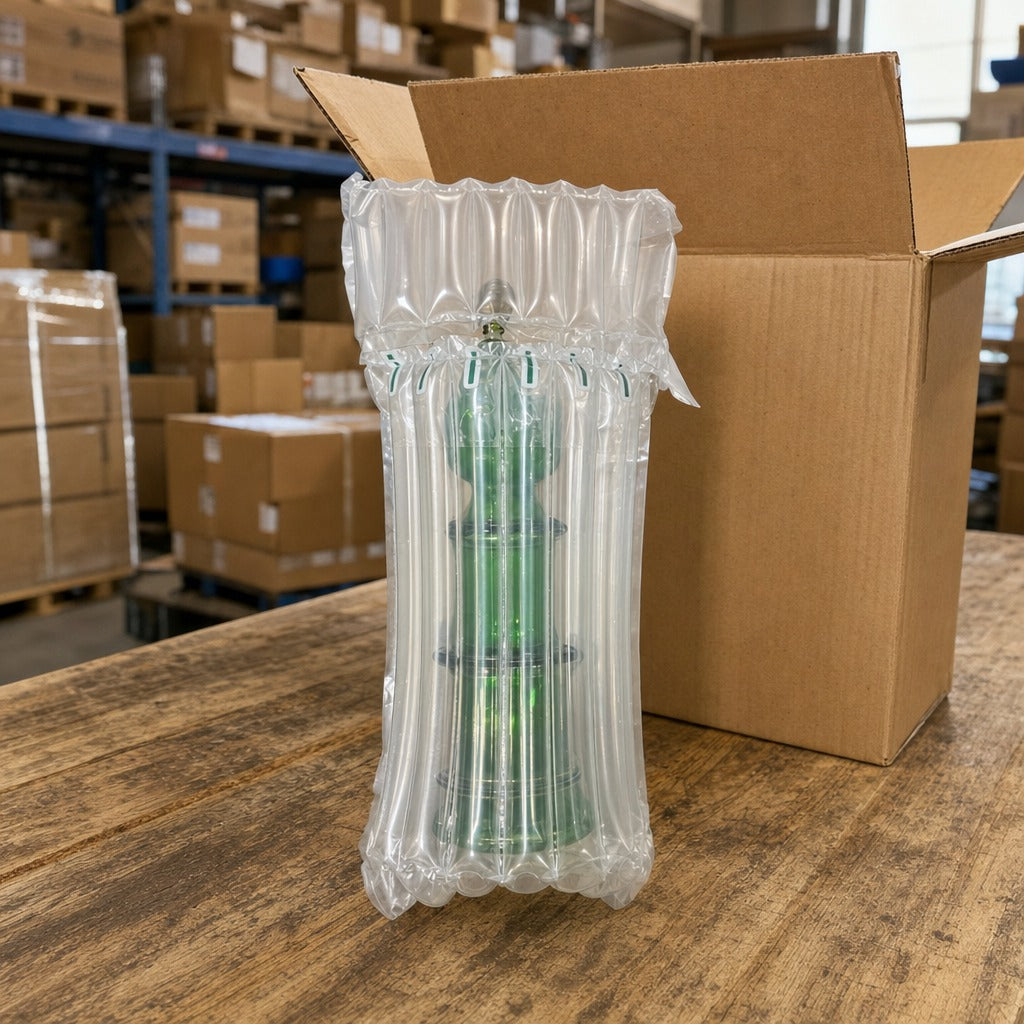 Air Column Bag 38 x 24 cm - 12 Pieces in use on a packing bench