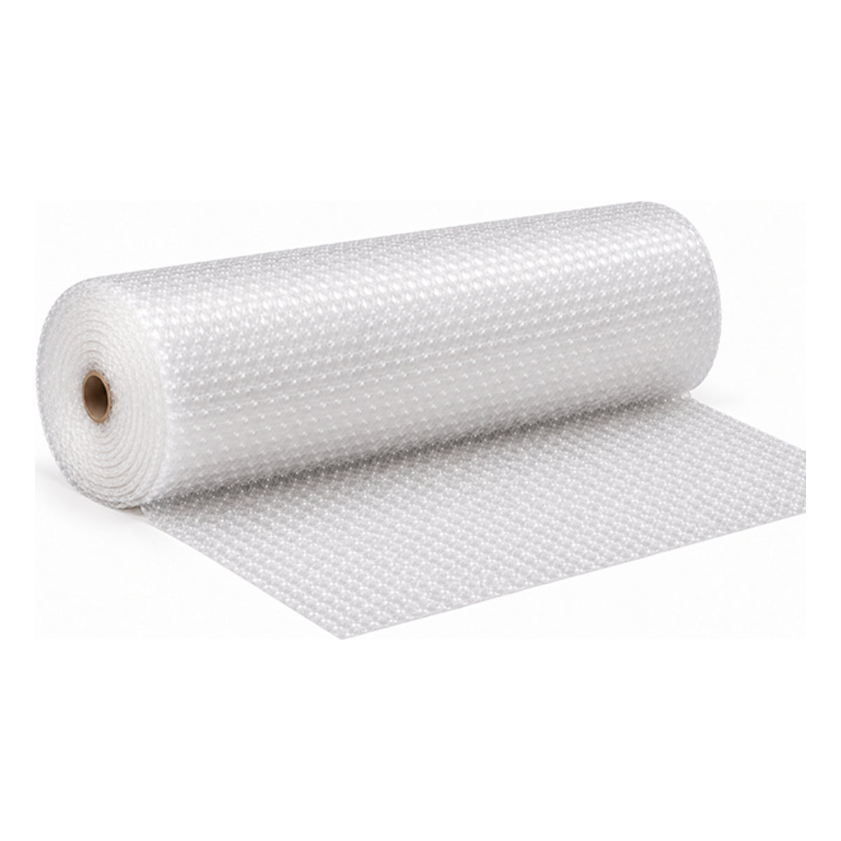 One roll of large bubble wrap 100 cm wide, white background pack shot
